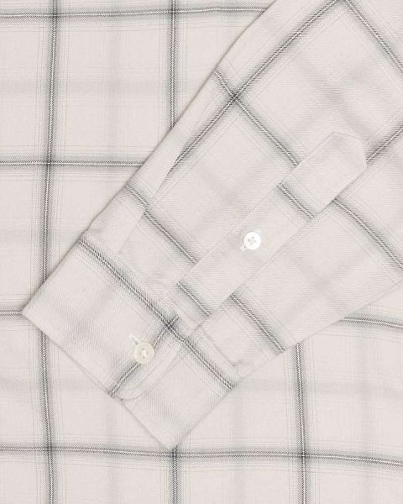 Beige Stussy Shadow Plaid Rayon Shirts | 5142SJRVB