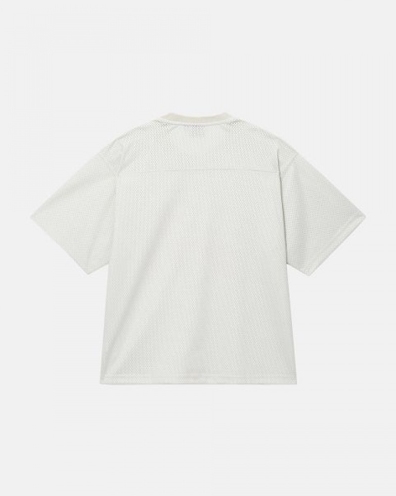 Beige Stussy Sport Mesh Football Jersey | 3921WMUXR