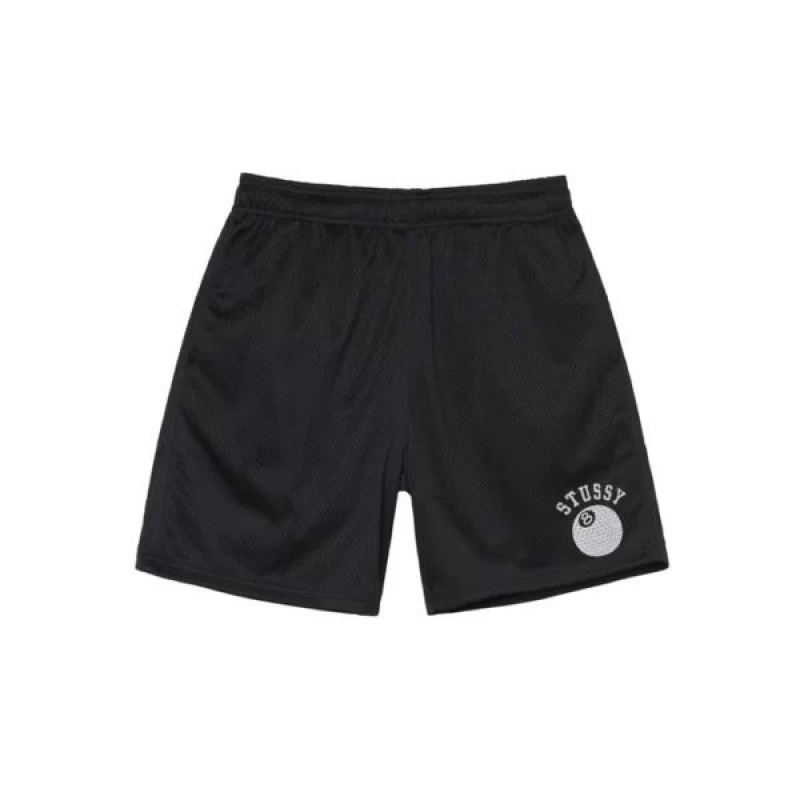 Black Stussy 8-ball Mesh Shorts | 5206LHIBV