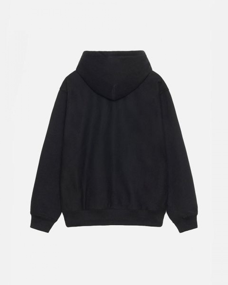 Black Stussy Basic Applique Hoodie | 5014WVCOK