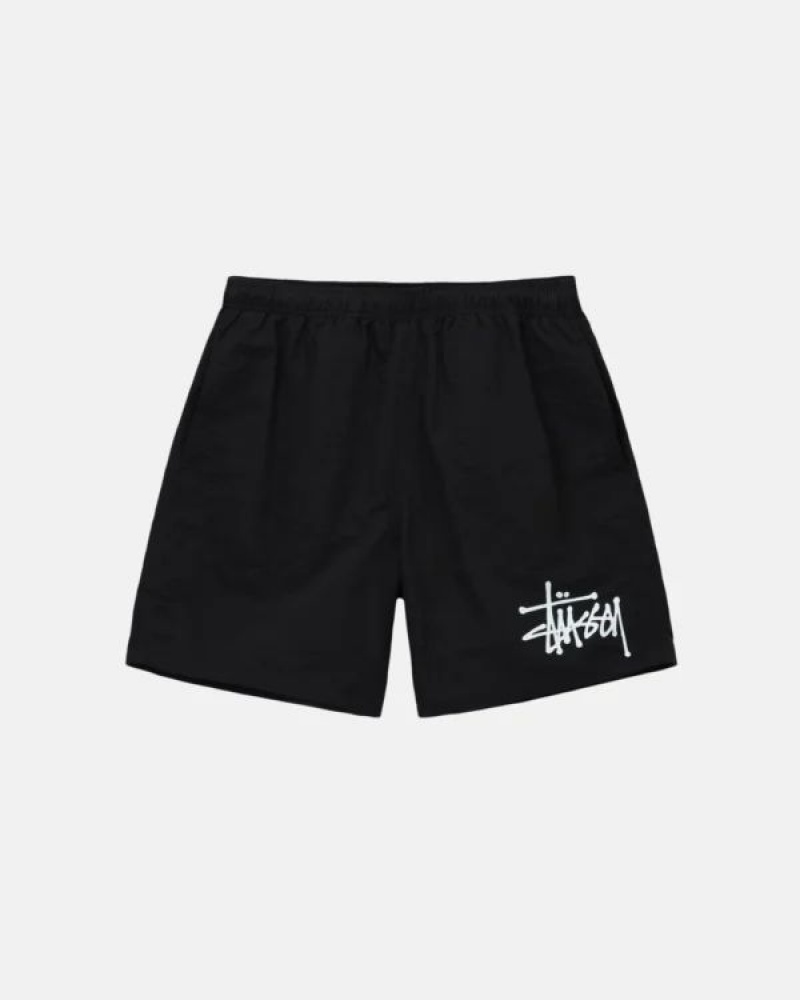 Black Stussy Big Basic Water Shorts | 7031DVIKM