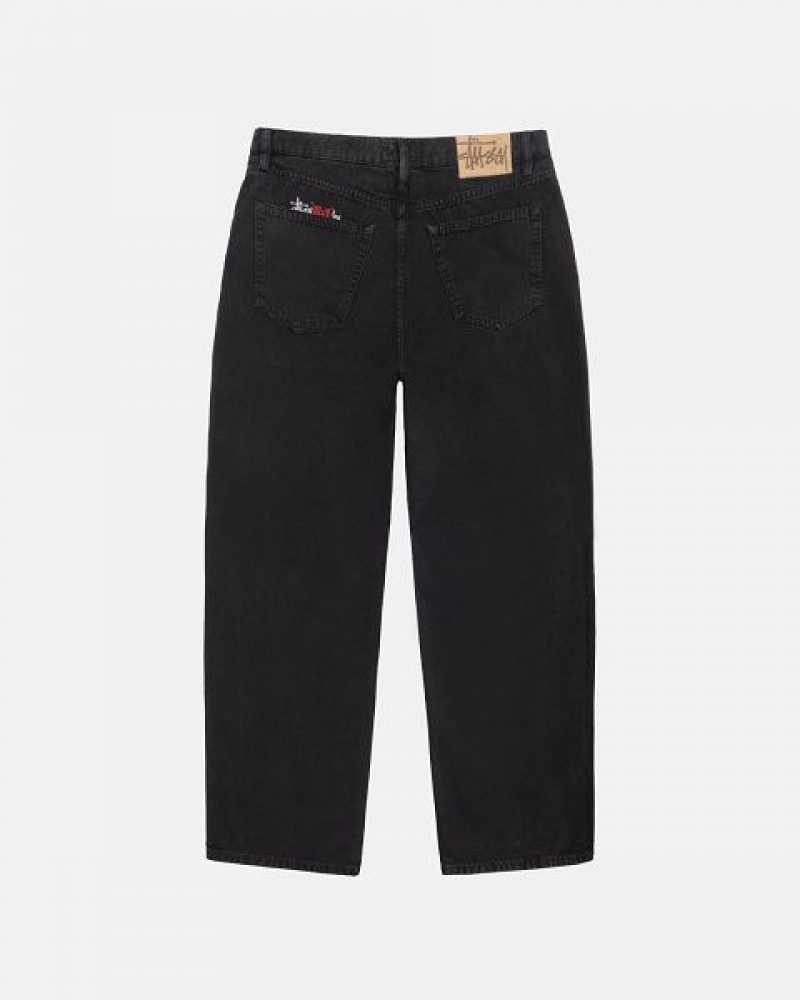 Black Stussy Big Ol' Washed Canvas Jeans | 4825JZGIS