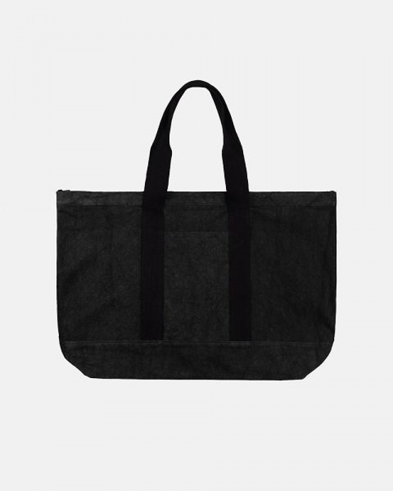 Black Stussy Canvas Extra Large Tote Bags | 9483PLTDU