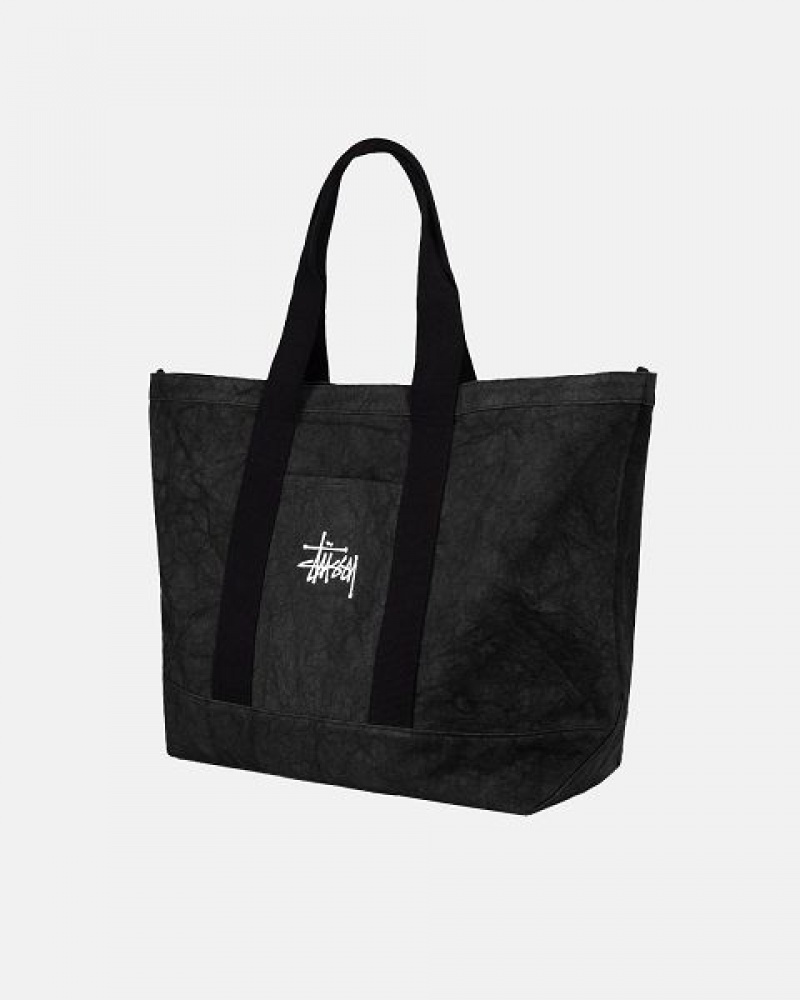 Black Stussy Canvas Extra Large Tote Bags | 9483PLTDU