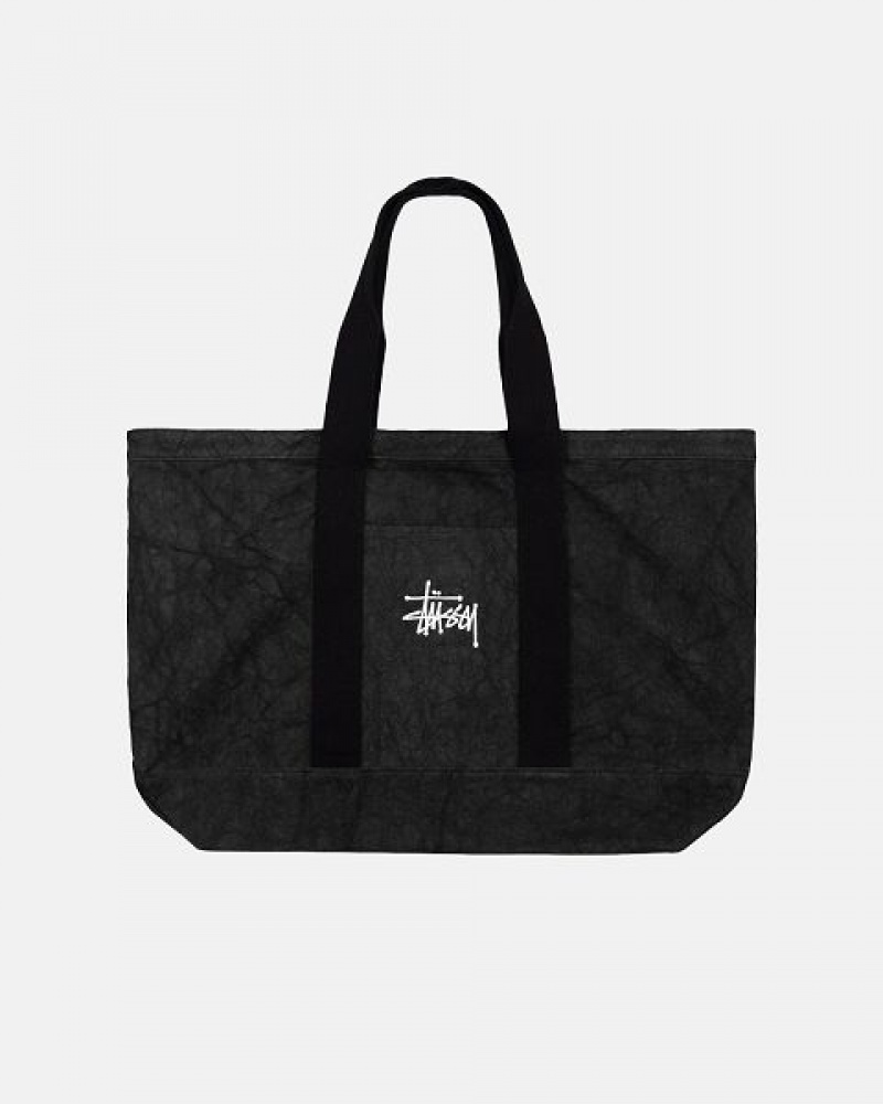 Black Stussy Canvas Extra Large Tote Bags | 9483PLTDU