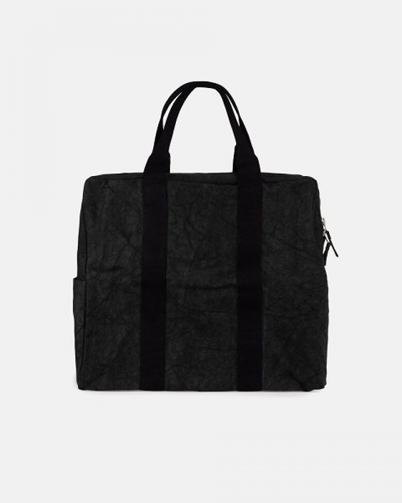 Black Stussy Canvas Flight Tote Bags | 1307FYQLT