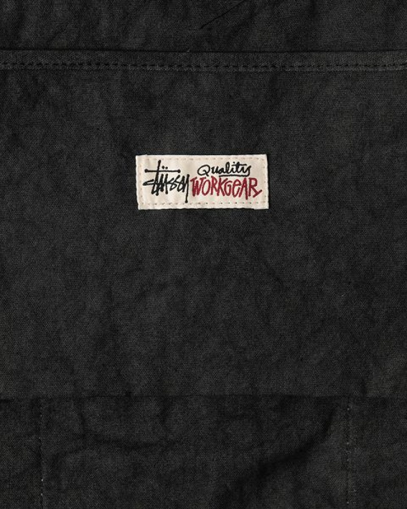 Black Stussy Canvas Flight Tote Bags | 1307FYQLT