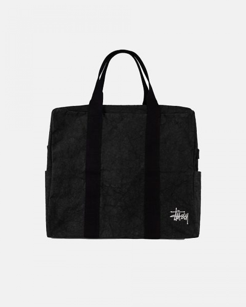 Black Stussy Canvas Flight Tote Bags | 1307FYQLT