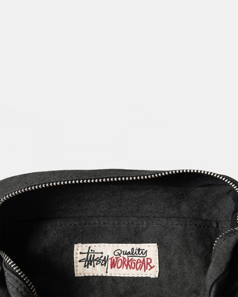 Black Stussy Canvas Side Pouches | 9042OBMPA