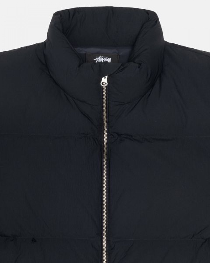 Black Stussy Nylon Down Jackets | 2719HPLMZ