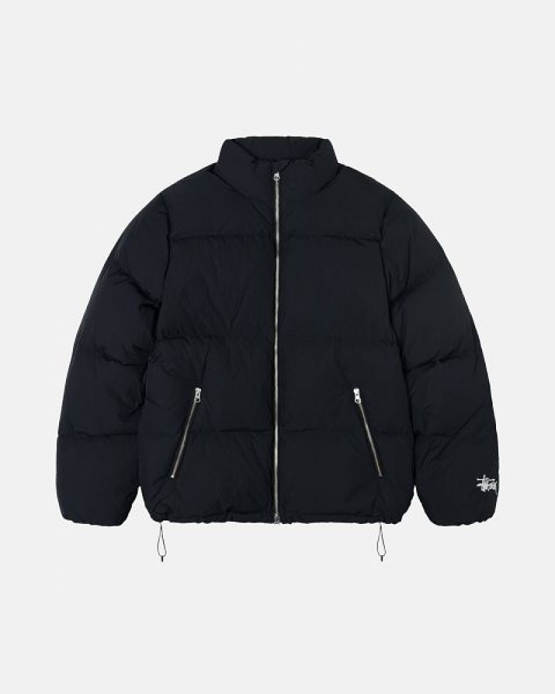 Black Stussy Nylon Down Jackets | 2719HPLMZ