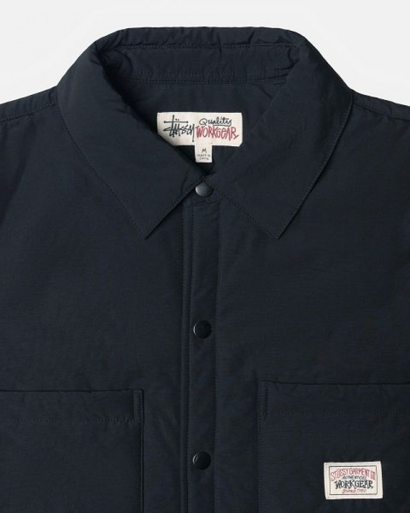 Black Stussy Padded Tech Over Shirts | 3560EQAXI