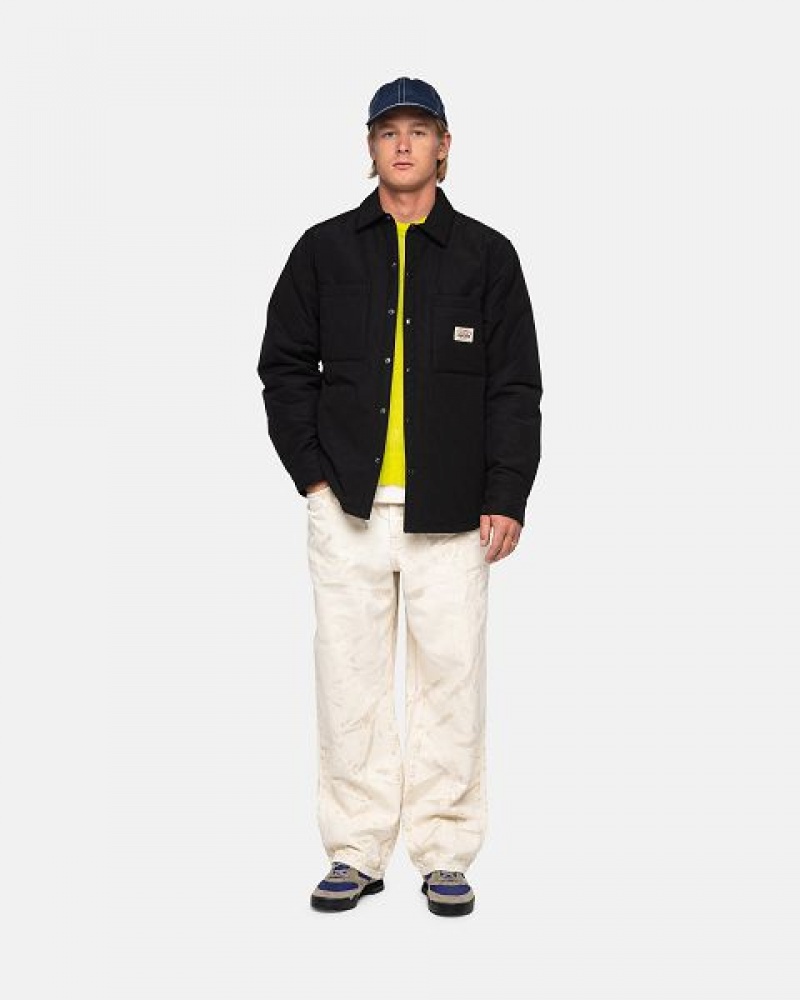 Black Stussy Padded Tech Over Shirts | 3560EQAXI