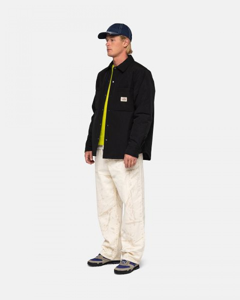 Black Stussy Padded Tech Over Shirts | 3560EQAXI