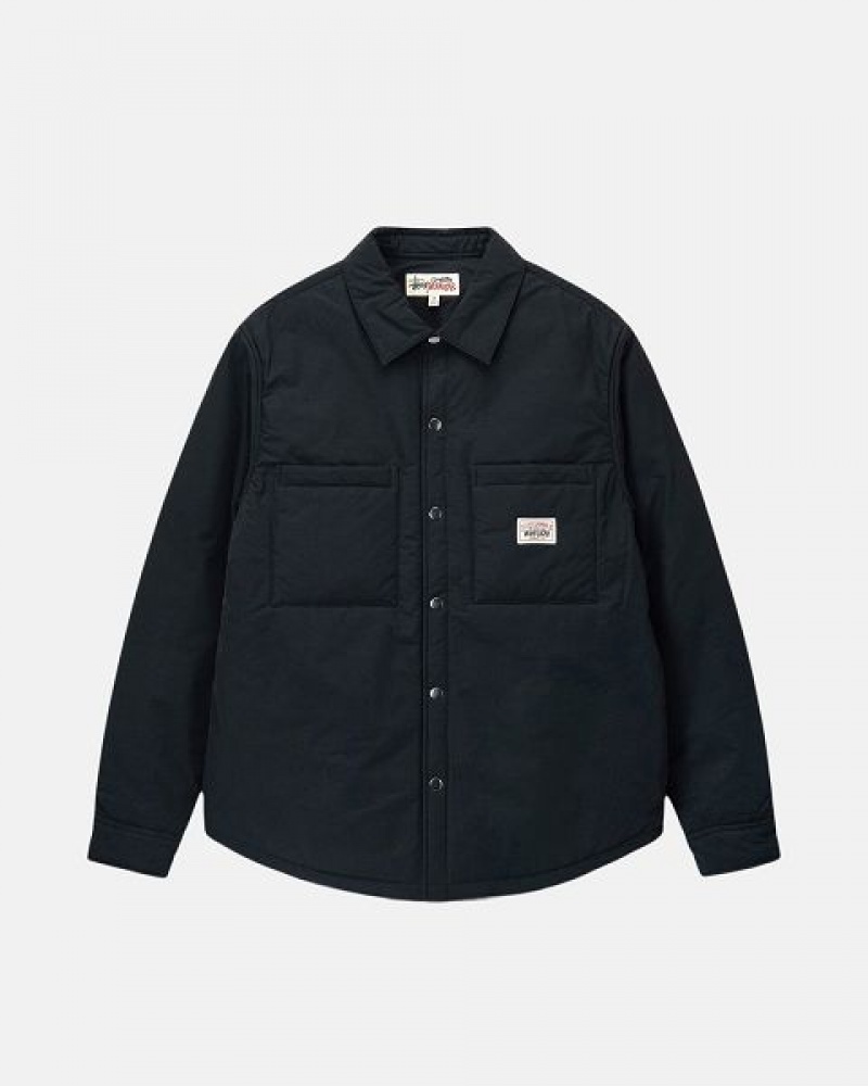 Black Stussy Padded Tech Over Shirts | 3560EQAXI