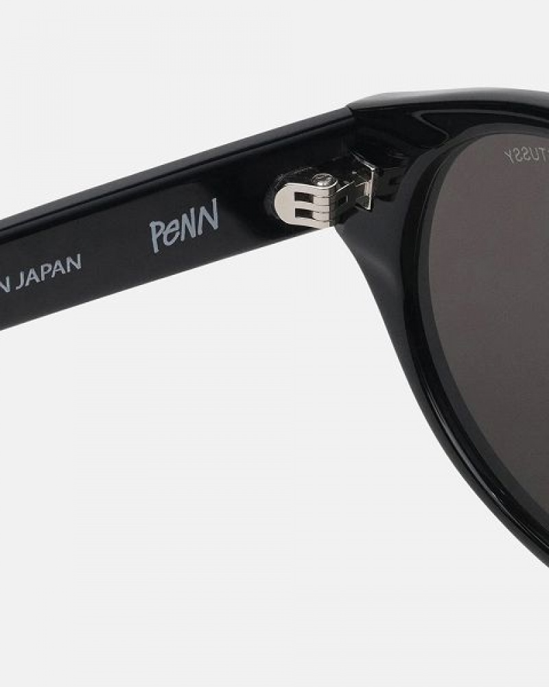 Black Stussy Penn Sunglasses | 2496ZFWOM