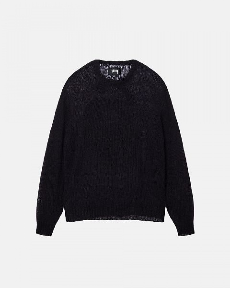 Black Stussy S Loose Knit Sweaters | 1690KRMQE