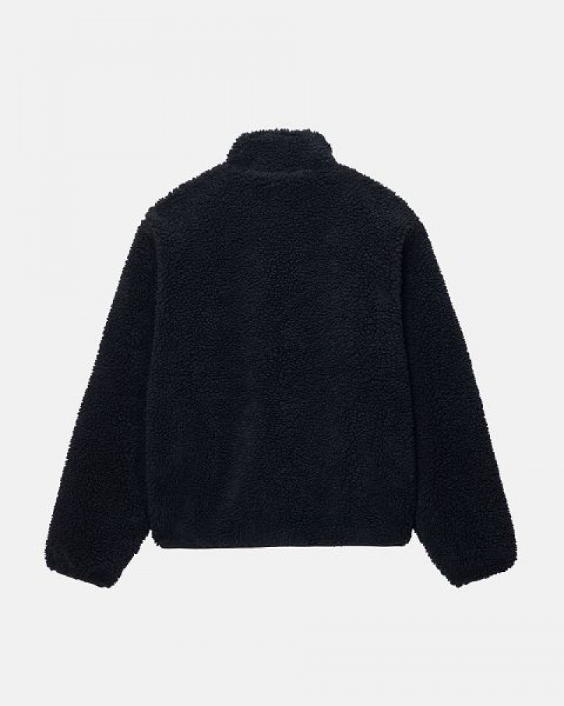 Black Stussy Sherpa Reversible Jackets | 7958JYQRW