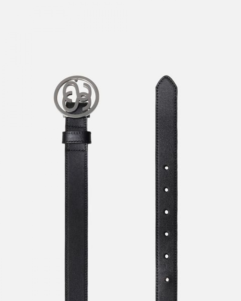 Black Stussy Ss-link Buckle Belts | 0936TVMIL