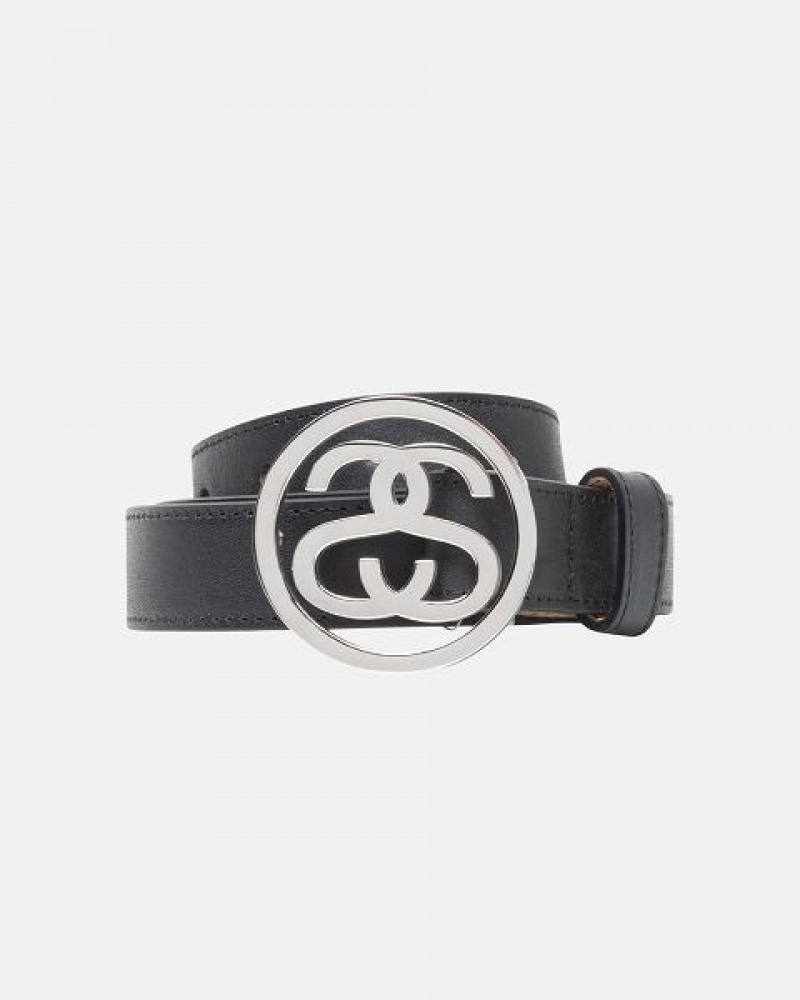 Black Stussy Ss-link Buckle Belts | 0936TVMIL