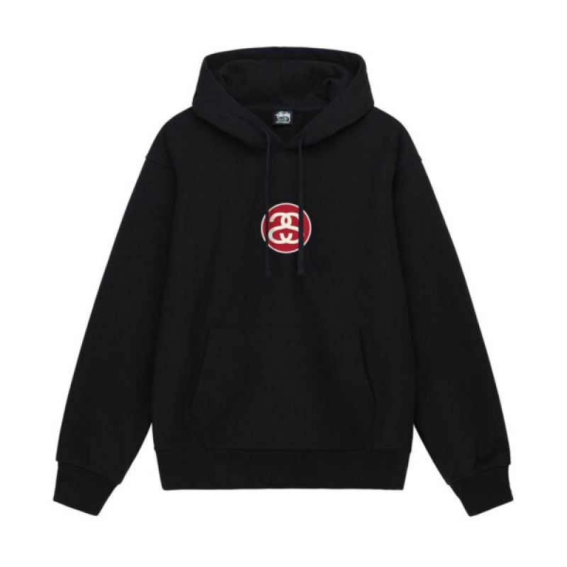 Black Stussy Ss-link Hoodie | 2051PURBZ