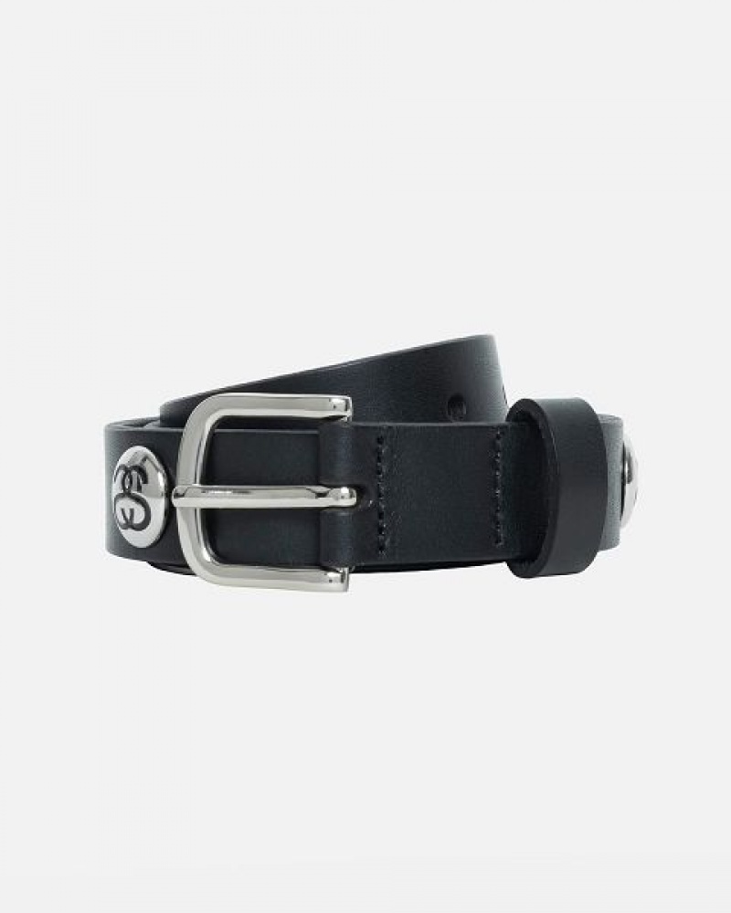 Black Stussy Ss-link Studded Belts | 1670LVEAY