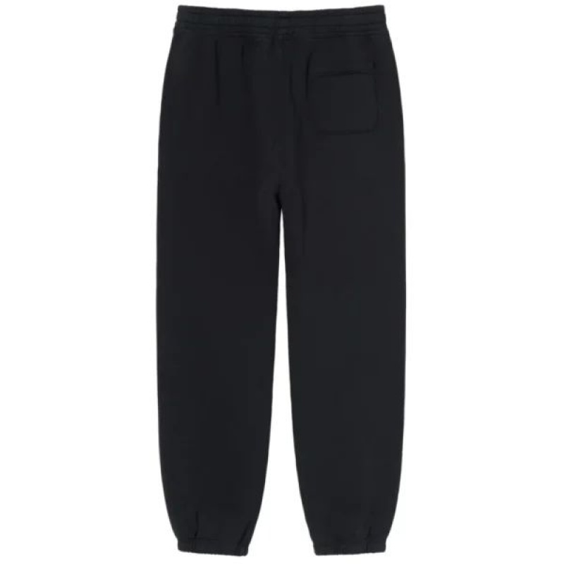 Black Stussy Stock Logo Pants | 0152NGBLW