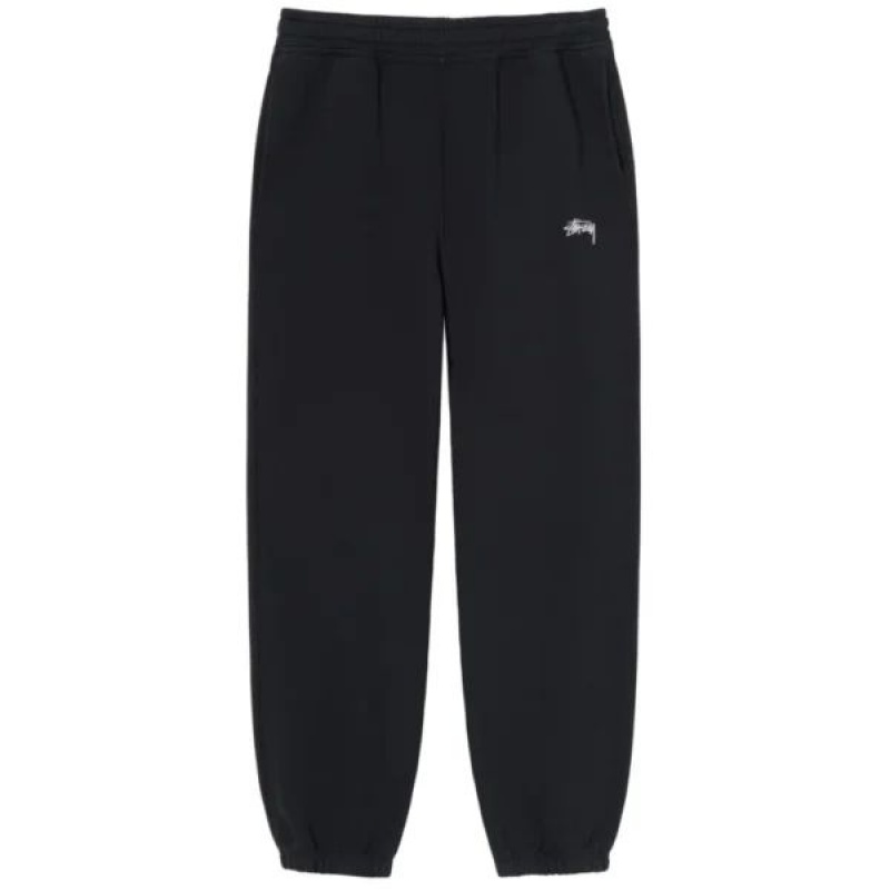 Black Stussy Stock Logo Pants | 0152NGBLW