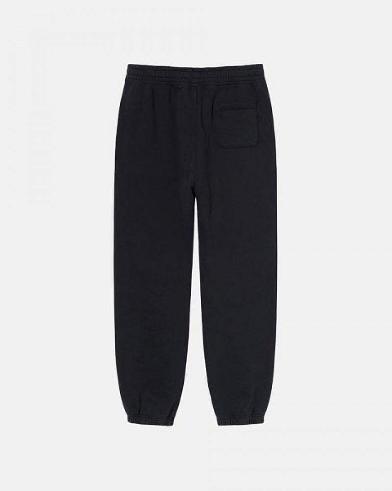 Black Stussy Stock Logo Sweatpants | 4378VGNID