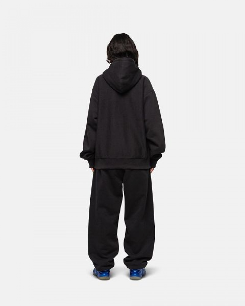 Black Stussy Stock Logo Sweatpants | 4378VGNID