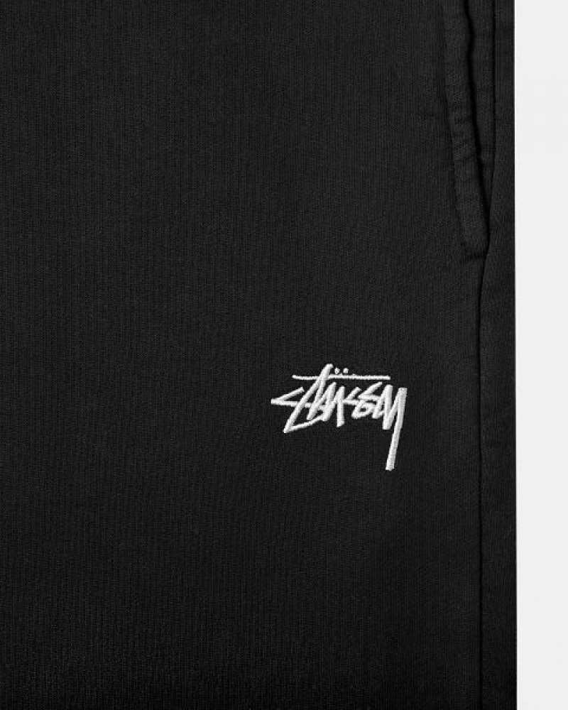 Black Stussy Stock Logo Sweatpants | 4378VGNID