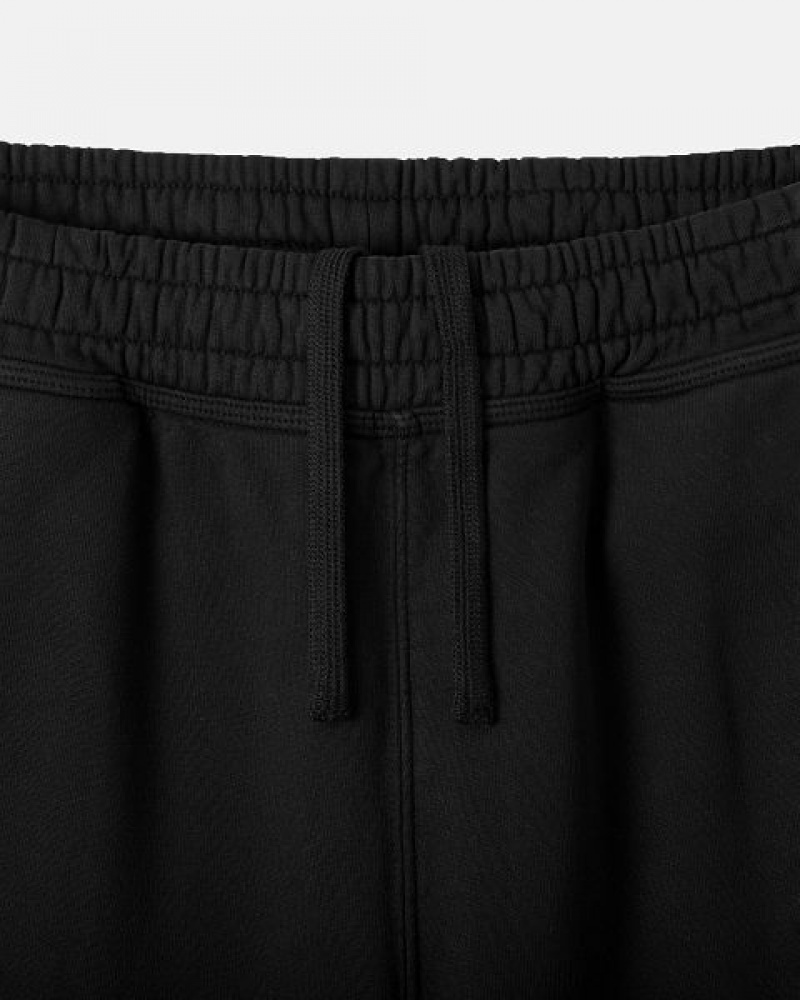 Black Stussy Stock Logo Sweats Shorts | 8152EYWHO