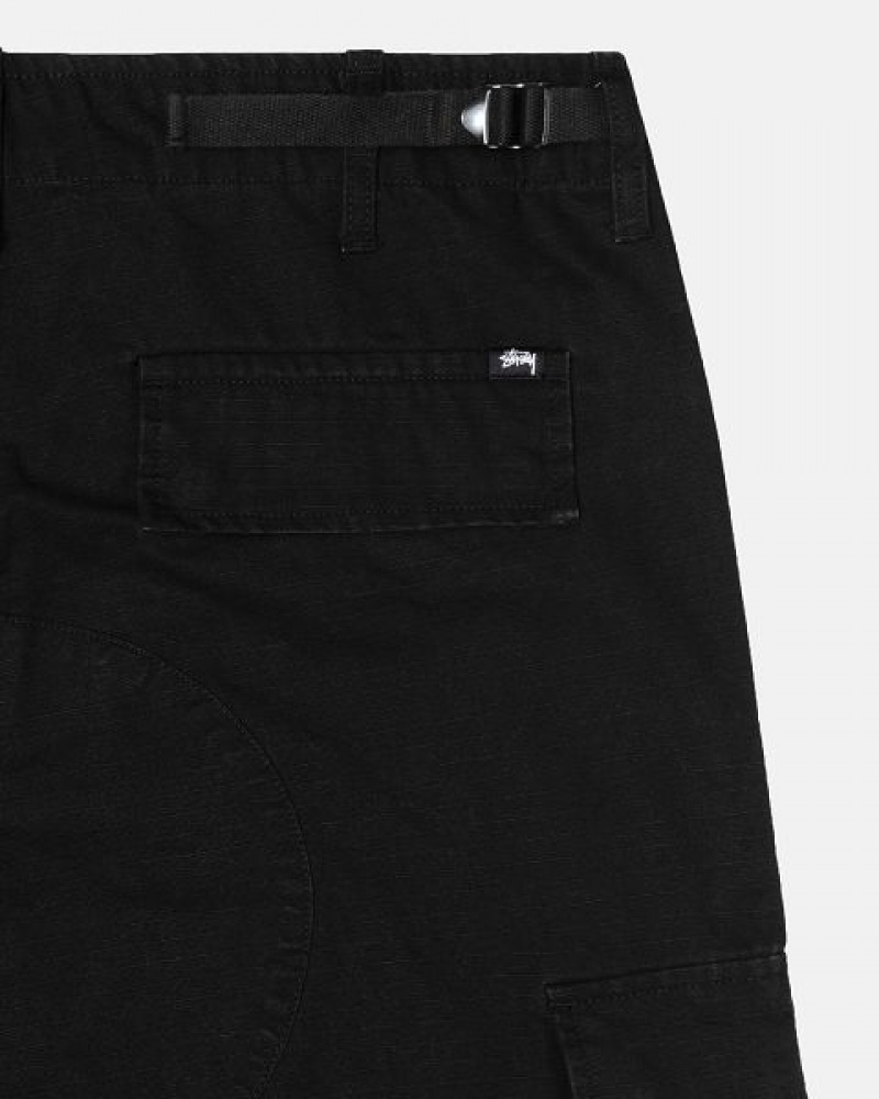 Black Stussy Surplus Cargo Ripstop Pants | 4670DLPXE