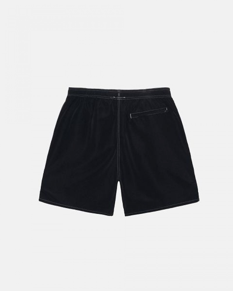 Black Stussy Water Surfman Patch Shorts | 0912ZOMQX