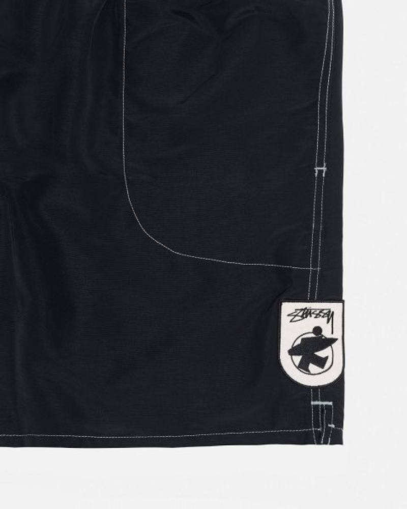 Black Stussy Water Surfman Patch Shorts | 0912ZOMQX