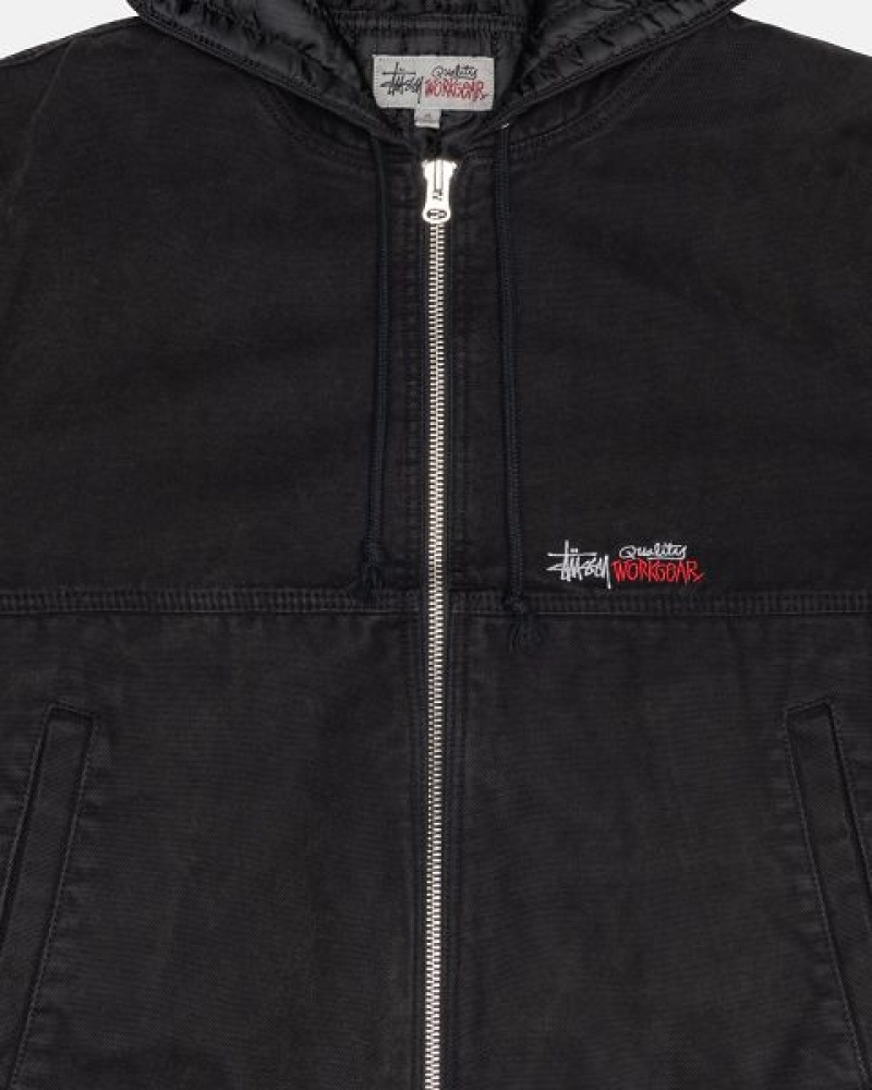 Black Stussy Work Jacket Insulated Canvas Insulated Jackets | 7653YHNQG