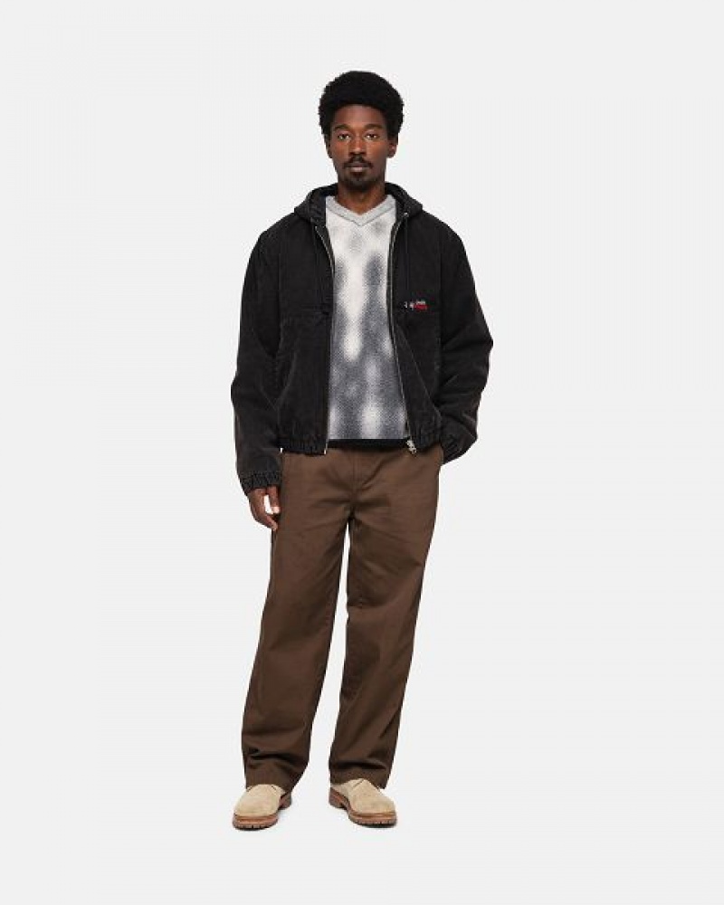 Black Stussy Work Jacket Insulated Canvas Insulated Jackets | 7653YHNQG