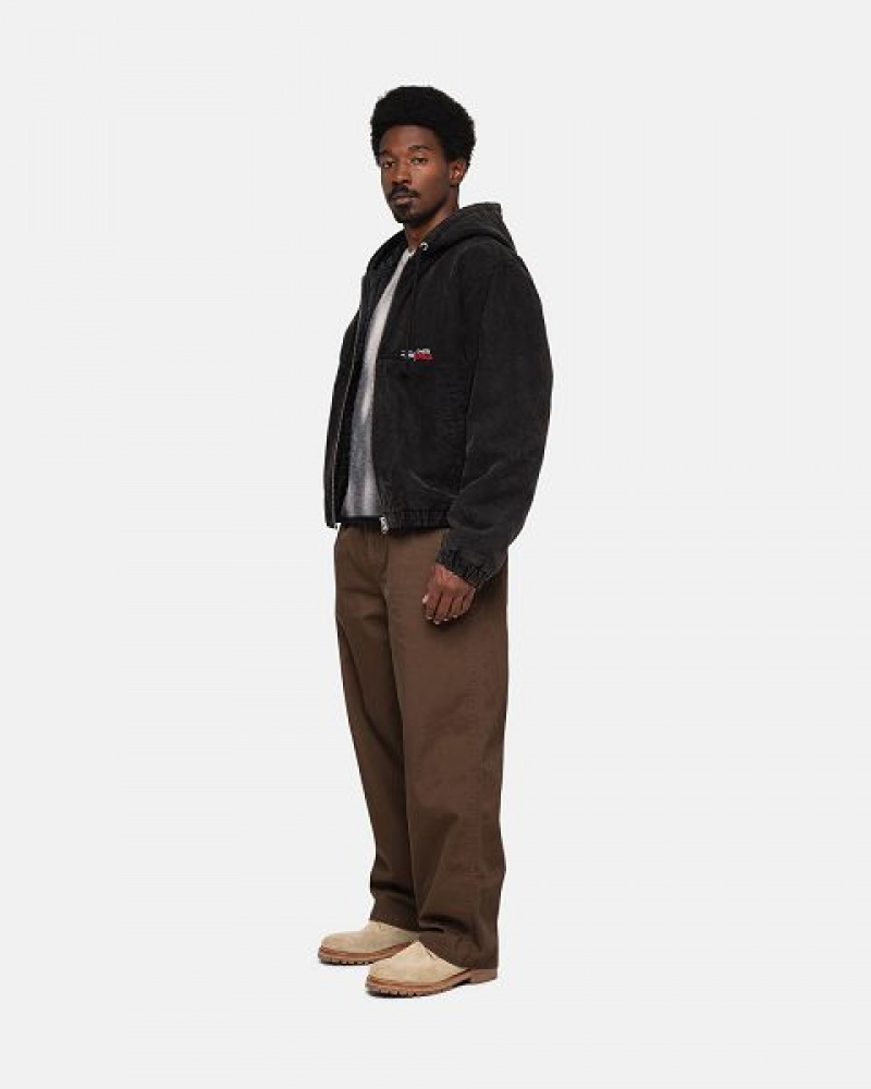 Black Stussy Work Jacket Insulated Canvas Insulated Jackets | 7653YHNQG