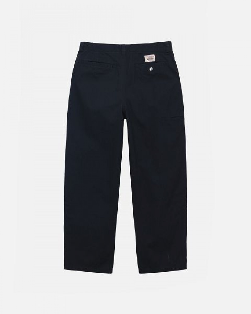 Black Stussy Workgear Twill Pants | 9723HXKDL