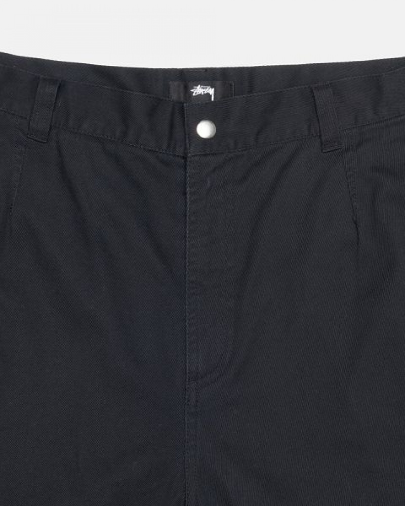 Black Stussy Workgear Twill Pants | 9723HXKDL