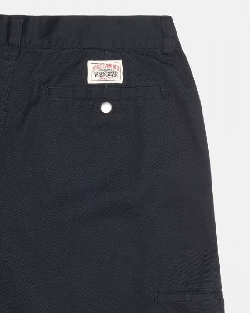 Black Stussy Workgear Twill Pants | 9723HXKDL