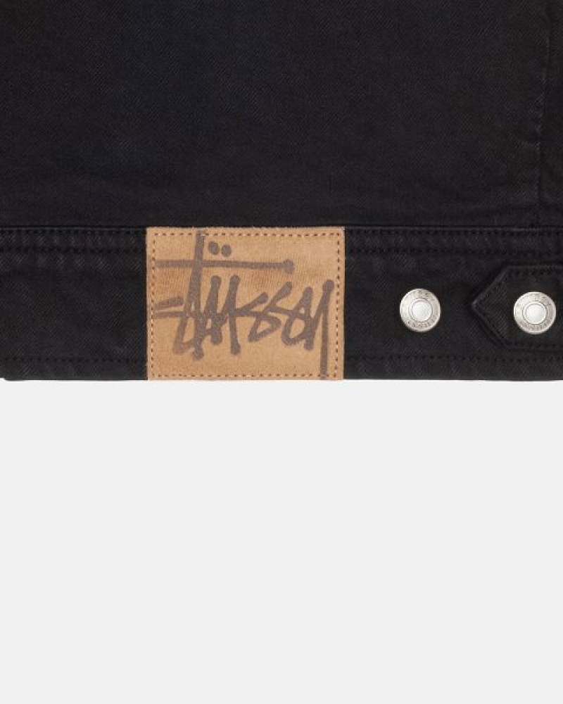 Black Stussy Zip Work Overdyed Jackets | 9516XGILN