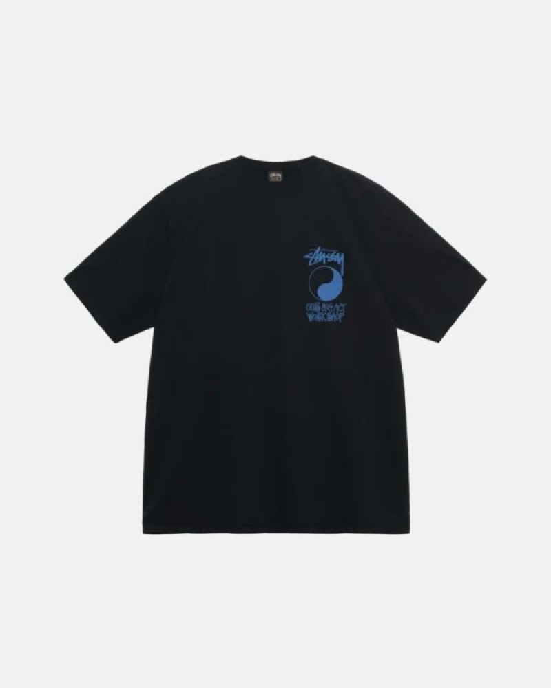 Black / Blue Stussy Our Legacy Frame Pigment Dyed T Shirts | 7319NPKQG