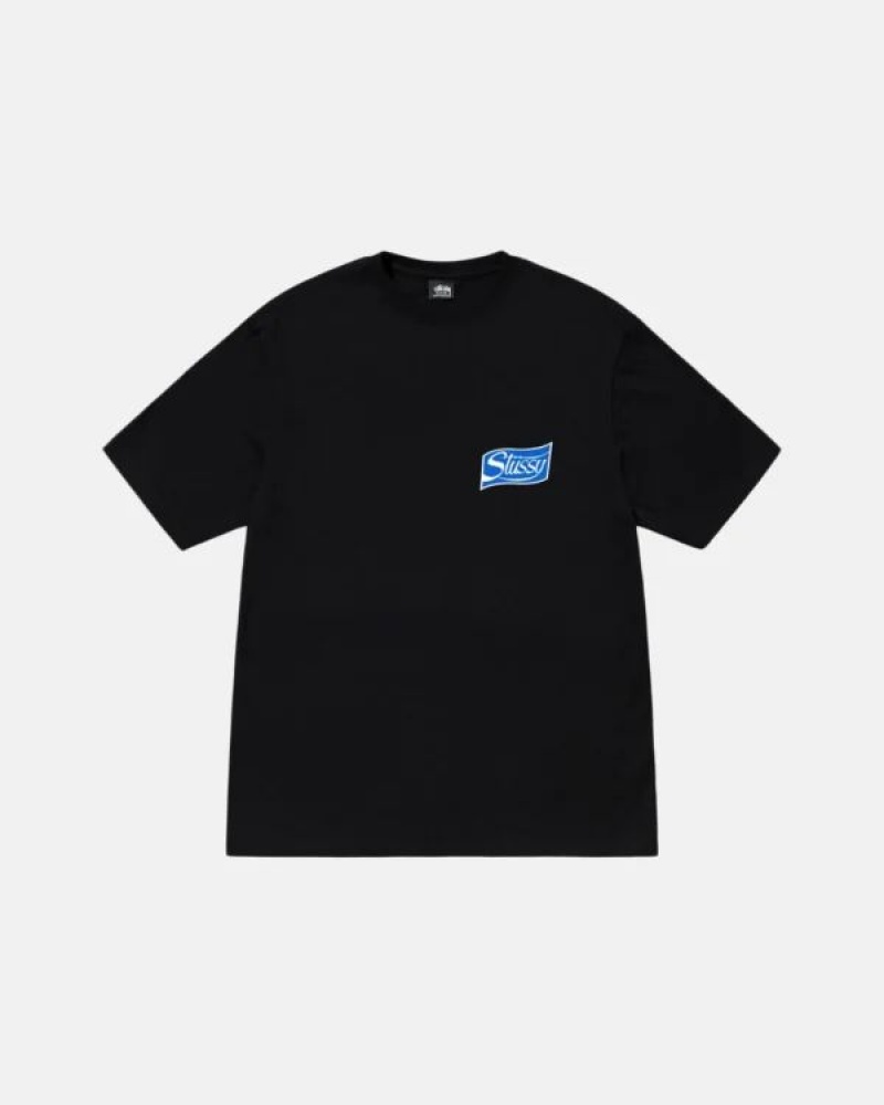 Black / Blue Stussy Soda Can T Shirts | 2718FNPHI