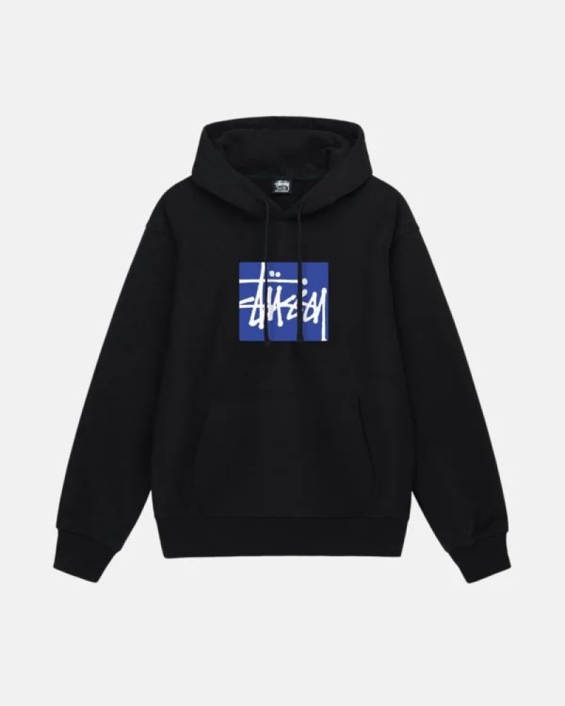 Black / Blue / White Stussy Stock Box Hoodie | 7530NUCGM