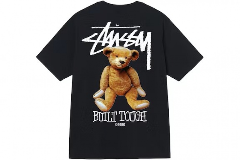 Black / Brown / White Stussy Built Tough T Shirts | 8716ZEFCO