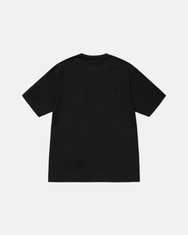 Black / White Stussy Block Sport Pigment Dyed T Shirts | 5932VRJBL