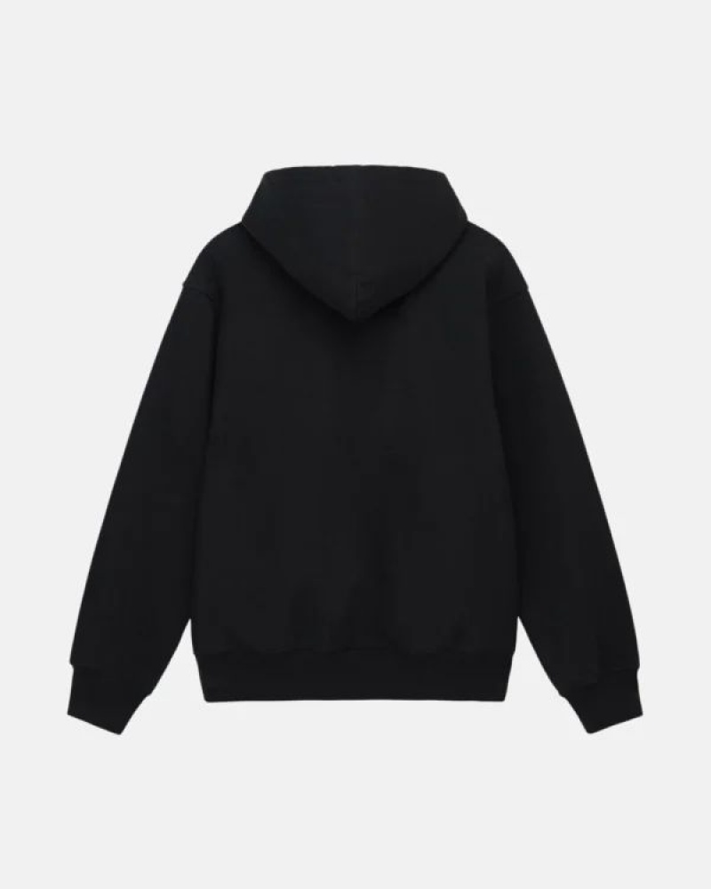 Black / White Stussy No.4 Hoodie | 1568OXUDP