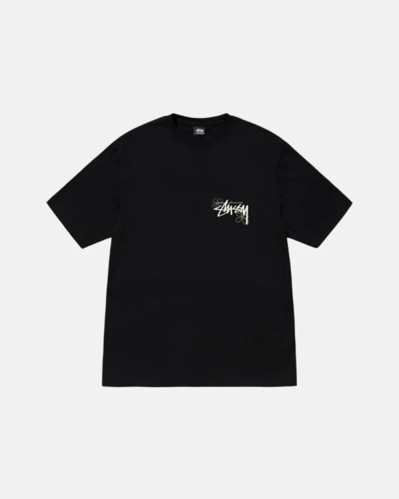 Black / White Stussy Summer Lb T Shirts | 4860CRMIZ