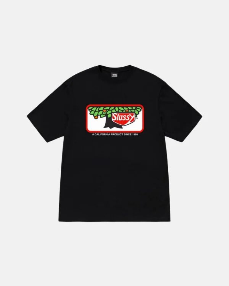 Black / White / Red Stussy Orchard T Shirts | 8705YTSZX